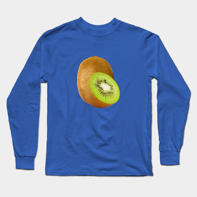 Abstract Minimalist Art of Kiwifruit or Kiwi Long Sleeve T-Shirt by Insightly Designs